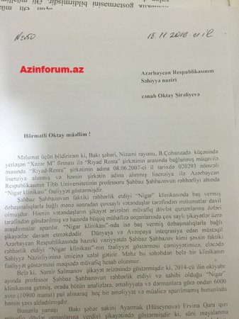 "Nigar" Klinikasında baş verənlərin izi ilə...