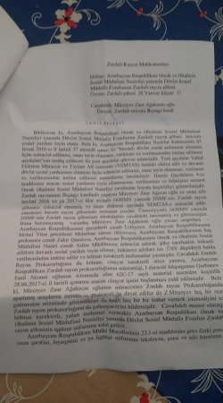 "Canpolad Vəliyevin qanunsuz əməlləri barədə etdiyim şikayətdən sonra..."