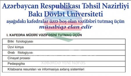 BDU Abel Məhərrəmovun yaxınlarından "təmizlənir"...