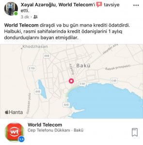 "World Telecom" sözündən belə döndü 