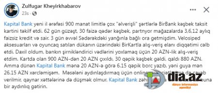 "Kapital Bank"ın XIRDA DƏLƏDUZLUĞU...