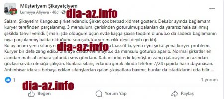 Burda müştərinin sifariş etdiyi məhsullar OĞURLANIR...